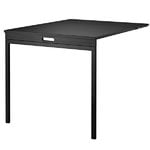 String folding table, black stained ash