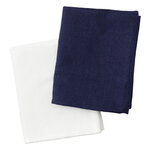 Tea towels, Papilio tea towel, 2 pcs, indigo and ecru, White
