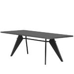 Ruokapöydät, EM Table 240 x 90 cm, asphalt - deep black, Musta