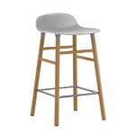 Form bar stool, 65 cm, grey - oak