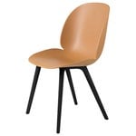 Dining chairs, Beetle chair, plastic edition, black - amber brown, Brown