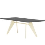 Ruokapöydät, EM Table 240 x 90 cm, asphalt - Prouvé Blanc Colombe, Harmaa