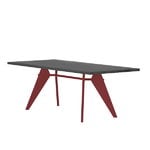 EM Table 200 x 90 cm, asphalt - Japanese red