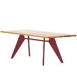 Dining tables, EM Table 240 x 90 cm, oak - Japanese red, Natural