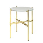 TS coffee table, 40 cm, brass - white glass TS coffee table, 40 cm, brass - white glass