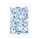 Tea towels, Mökkilä tea towel, blue, Light blue