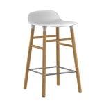 Form bar stool, 65 cm, white - oak