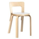 Dining chairs, Aalto chair 65, birch - white laminate, White