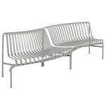 Palissade Park dining bench, in-out, set of 2, sky grey