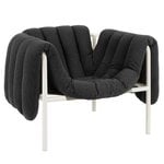 Puffy lounge chair, anthracite - cream steel