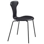 Dining chairs, Munkegaard side chair, black leather - black, Black