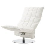 K chair, wide, swivel plate base, white