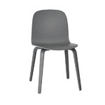 Visu chair, wood base, dark grey, PU lacquer Visu chair, wood base, dark grey, PU lacquer