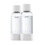 Gasatori per acqua, Bottiglia 0,5 L, set di 2, bianca, Bianco