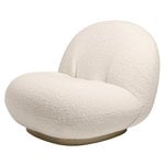Armchairs & lounge chairs, Pacha lounge chair, swivel base, Karakorum 001 - pearl gold, White