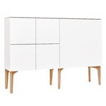 Sideboards & dressers, Fuuga sideboard, 128 cm, white - oak, White