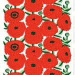 Primavera fabric, white - orange - green Primavera fabric, white - orange - green