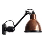 Lampe Gras 304 Classic outdoor lamp, round shade, copper - black