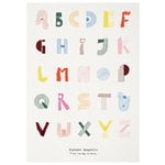 Affiches, Affiche Alphabet Spaghetti, 50 x 70 cm, multicolore, Multicolore