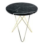 Coffee tables, Tall Mini O table, brass - black marble, Black