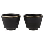 Vaidava Ceramics Eclipse Gold espresso cup, set of 2, black - gold