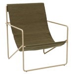 Armchairs & lounge chairs, Desert lounge chair, cashmere - olive, Multicolour