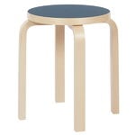 Aalto stool E60, blue linoleum Aalto stool E60, blue linoleum