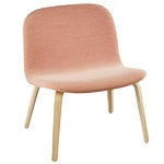 Visu lounge chair, upholstered, oak - coral, PU lacquer Visu lounge chair, upholstered, oak - coral, PU lacquer