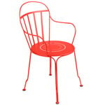 Patio chairs, Louvre armchair, capucine, Red