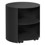 Hem Hide side table, jet black textured