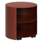 Hem Hide side table, red brown textured