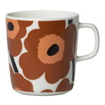 Oiva - Unikko mug 4 dl, white - brown - black Oiva - Unikko mug 4 dl, white - brown - black