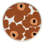 Oiva - Unikko plate 20 cm, white - brown - black Oiva - Unikko plate 20 cm, white - brown - black