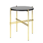 TS coffee table, 40 cm, brass - black glass TS coffee table, 40 cm, brass - black glass