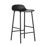 Form bar stool, 65 cm, black steel - black