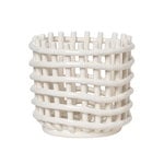 Ceramic basket, small, off-white