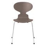 Dining chairs, Ant chair 3101, deep clay ash - chrome, Brown