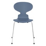 Chaises de salle à manger, Chaise Ant 3101, frêne dusk blue - chrome, Argent