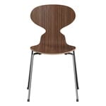 Dining chairs, Ant chair 3101, clear lacquered walnut - chrome, Brown
