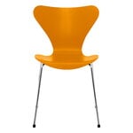 Esszimmerstühle, Serie 7 3107 Stuhl, Chrom - Dunkelgelb, Gelb