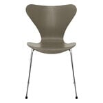 Chaises de salle à manger, Chaise Series 7 3107, chrome - vert olive, Vert