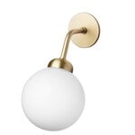 Nuura Apiales wall lamp, hardwired, brushed brass - opal white