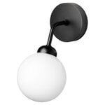 , Apiales wall lamp, satin black - opal white, White
