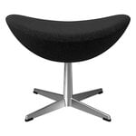 Poufs & ottomans, Egg footstool, satin polished aluminium - Re-wool 0198, Black