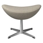 Fritz Hansen Egg footstool, satin polished aluminium - Re-wool 0218