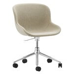Office chairs, Hyg chair with 5 wheels, swivel, aluminium - Main Line Flax 20, Beige
