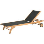 Deck chairs & daybeds, Columbus sun bed, teak - black, Black