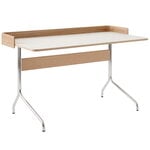 Tables de bureau, Bureau Pavilion AV17, linoléum champignon - chêne - chrome, Naturel
