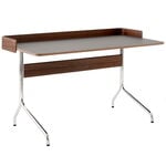 Office desks & dividers, Pavilion AV17 desk, iron linoleum - walnut - chrome, Gray