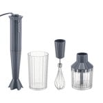 Blenders, Plissé hand blender with whisk and chopper, grey, Gray